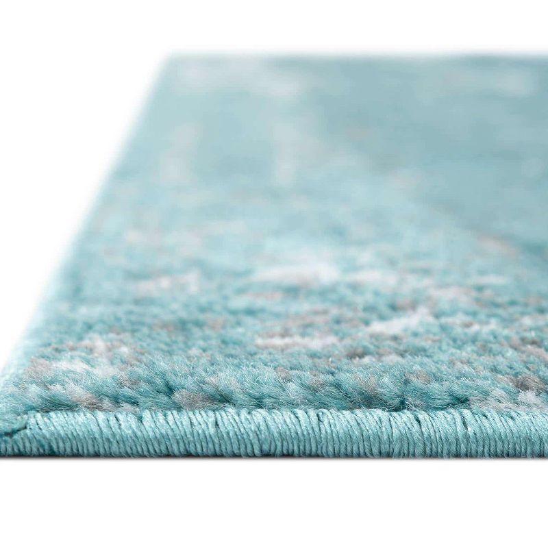 Turquoise Rectangular Stain-Resistant Polypropylene Area Rug 9' x 12'