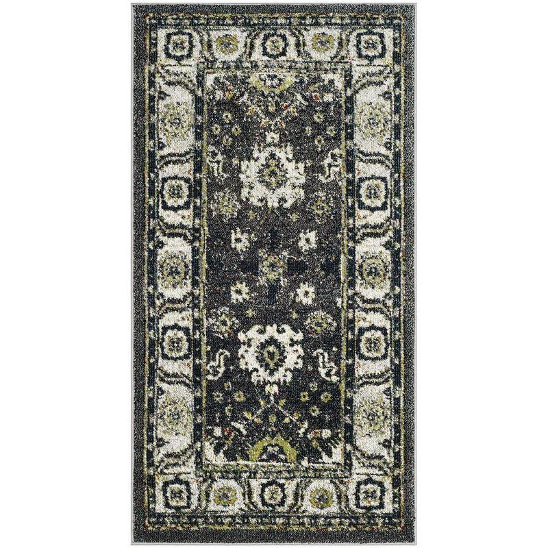 Vintage Hamadan VTH214 Power Loomed Indoor Accent Rug - Dark Grey/Ivory - 2'7"x5' - Safavieh