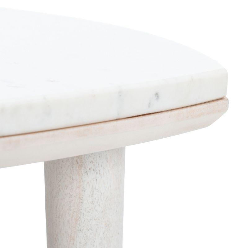 Lara Marble Side Table - ACC9000B - White Washed/White - Safavieh