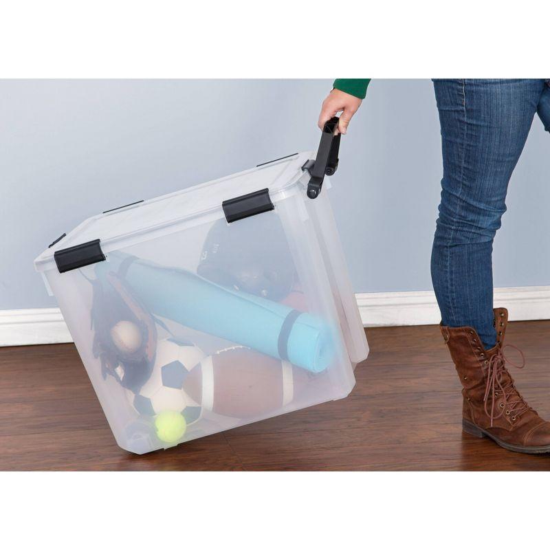 IRIS WeatherPro Plastic Storage Bin Clear with Lid