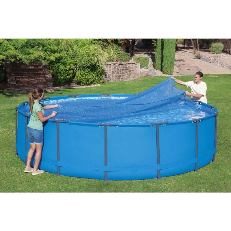 Bestway Flowclear 15 Feet Round Above Ground Solar Pool Cover Only for Pool Water Maintenance of Swimming Pools 16 Feet in Diameter, Blue