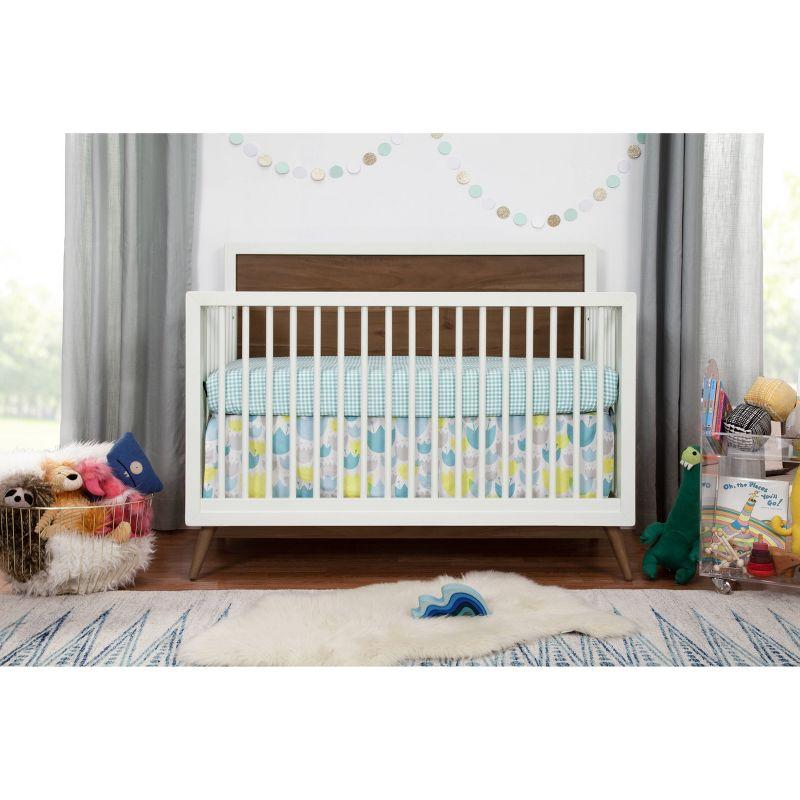 Babyletto Palma Mid-Century 4-in-1 Convertible Crib with Toddler Bed Conversion Kit