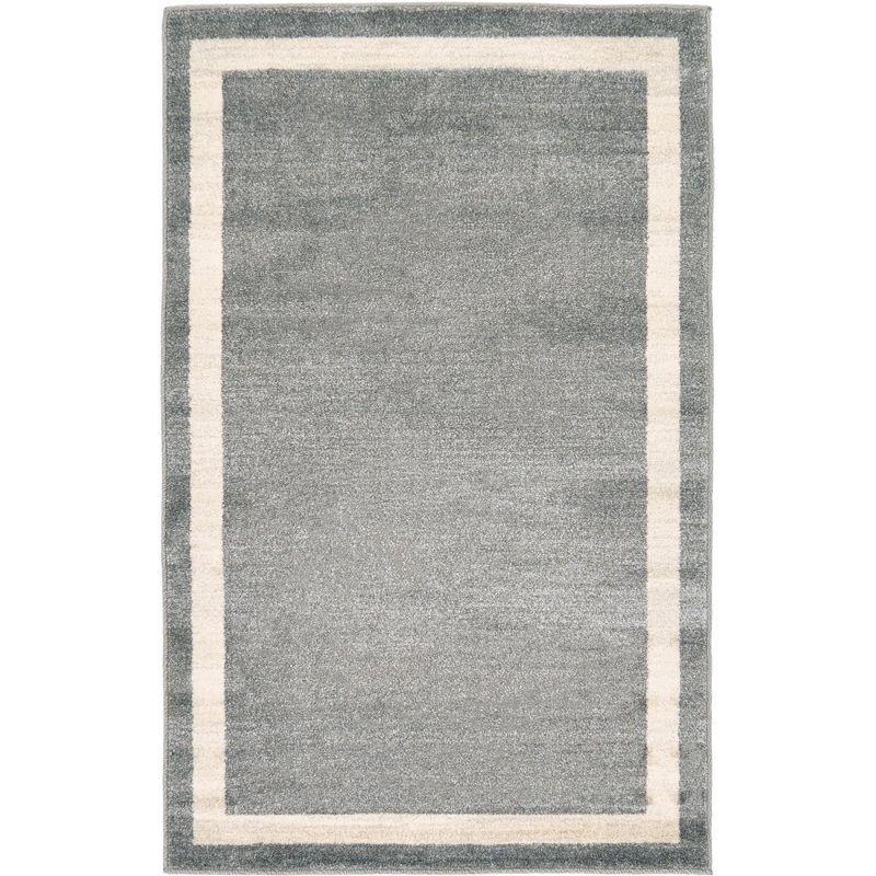 Unique Loom Del Mar Collection Area Rug - Maria (3' 1" x 5' 3" Rectangle Gray/Ivory)