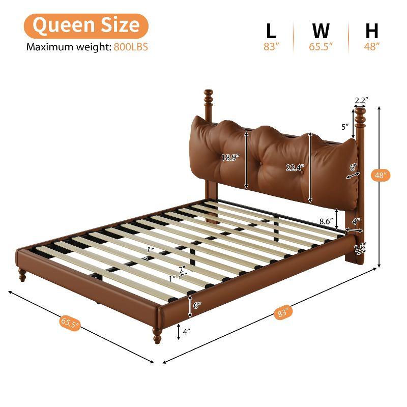 Christopher Knight Home Calka Modern Faux Leather Upholstered Coffee Bed with Headboard, Queen