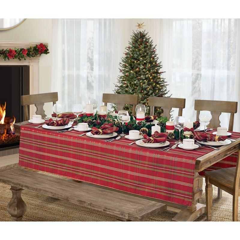 Elrene Shimmering Plaid Holiday Tablecloth ~ Red/Green -  Elrene Home Fashions