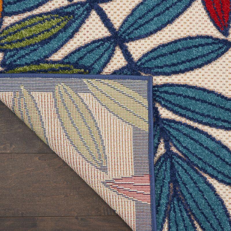 Nourison Aloha Floral Leaf Flatweave High-Low Indoor Outdoor Runner Rug Multicolor 2'3" x 10'