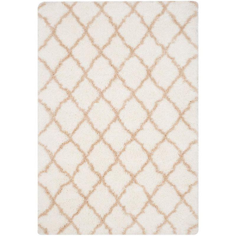 Indie Shag SGI322 Power Loomed Indoor Area Rug - Ivory/Light Beige - 6'7"x9'2" - Safavieh.