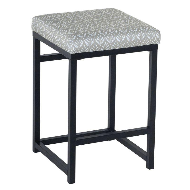 24" Open Back Metal Counter Height Barstool Gray - HomePop: Kitchen Island Seating, Industrial Design