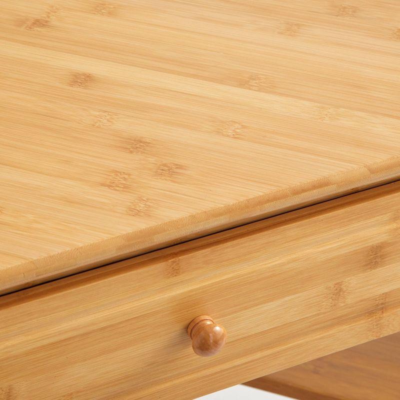 Buylateral Bamboo Corner Desk with Drawer Natural