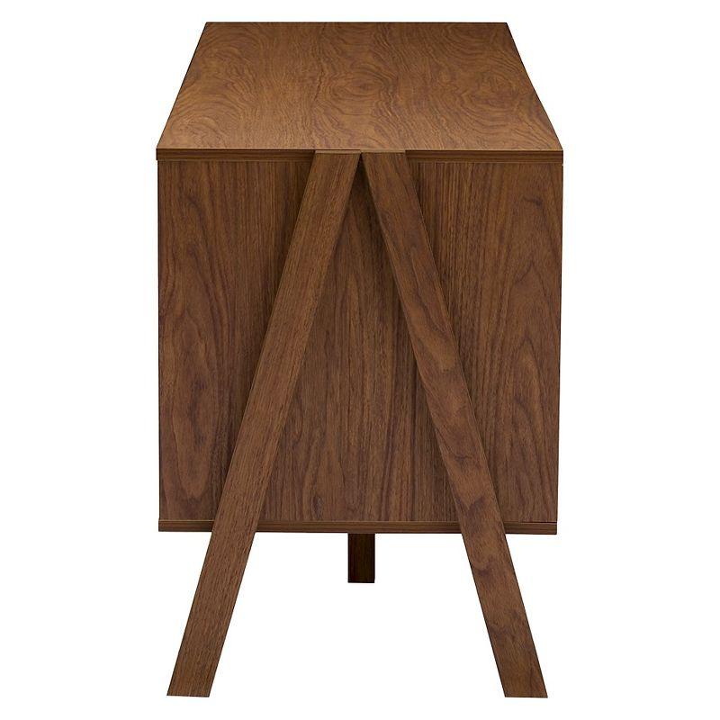 Harlow Mid-century Modern Scandinavian Style Wood Sideboard Storage Cabinet - Walnut/White - Baxton Studio