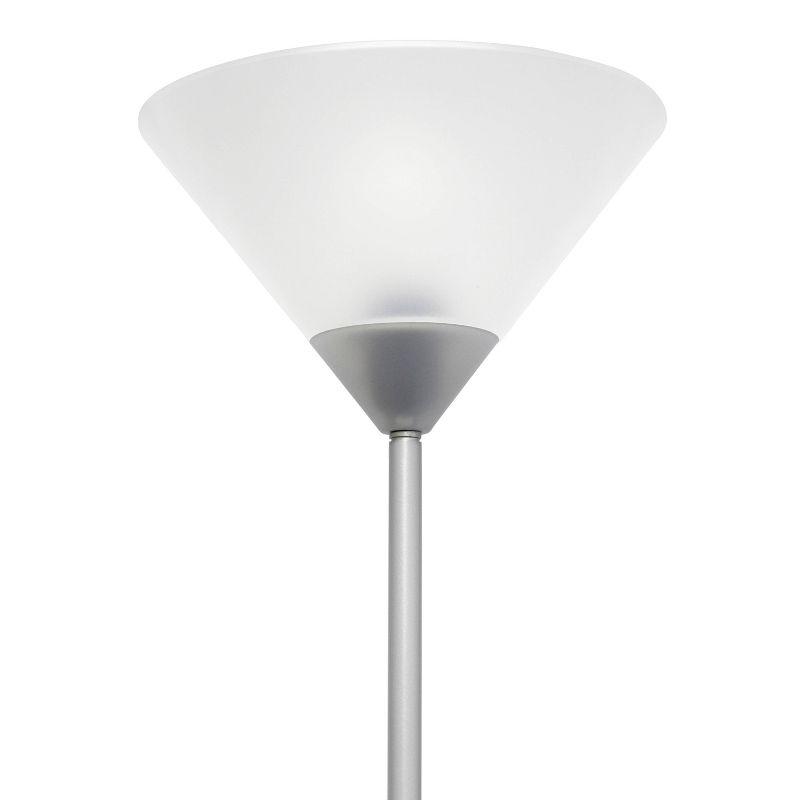 1-Light Stick Torchiere Floor Lamp Silver - Simple Designs: Modern Minimalist for Bedroom