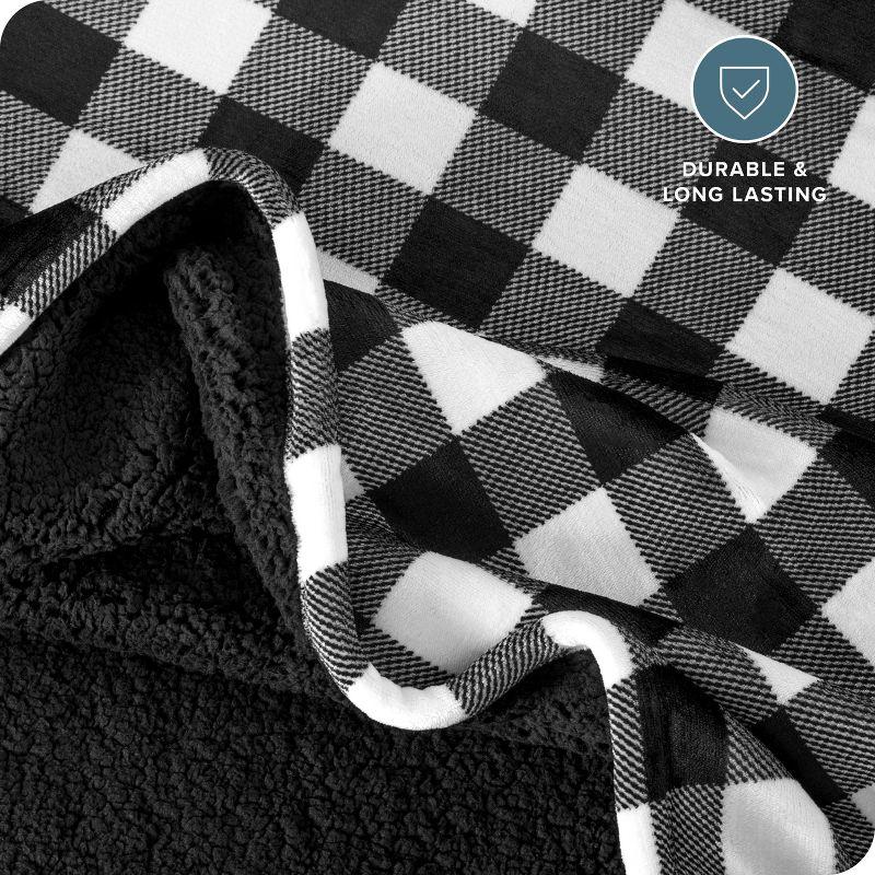 Bare Home Bare Home Printed Sherpa Fleece Blanket - Warm & Lightweight - Soft Plush Blanket - Reversible