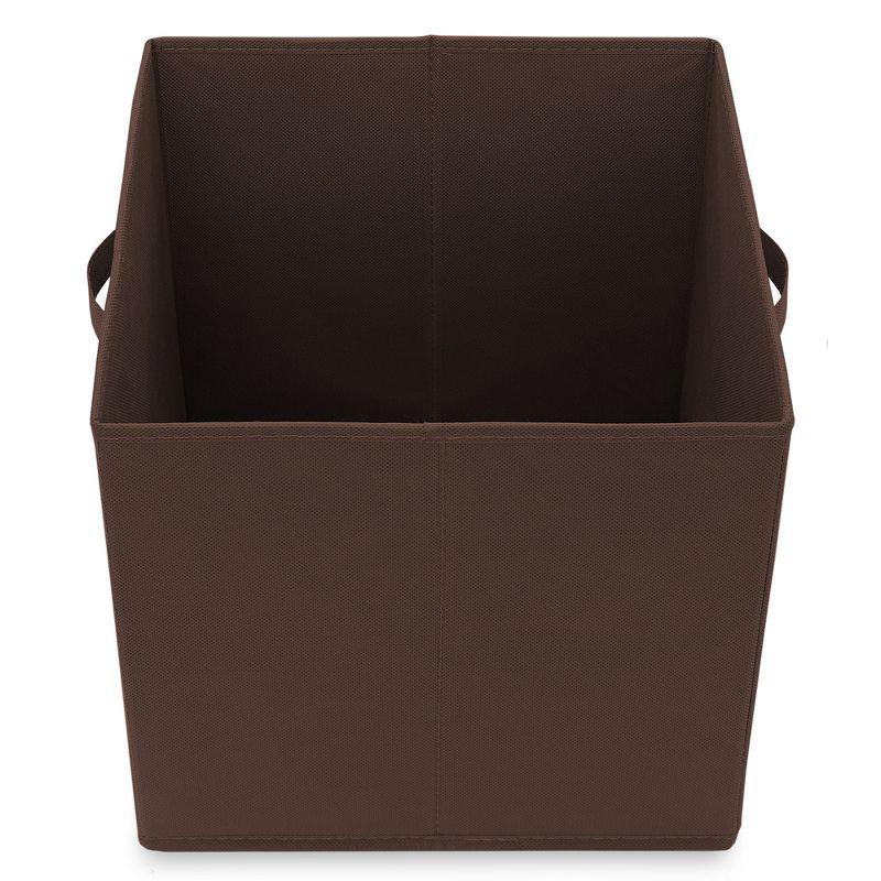 Casafield Set of 6 Collapsible Fabric Storage Cube Bins, Brown - 13" Foldable Cloth Baskets for Shelves and Cubby Organizers