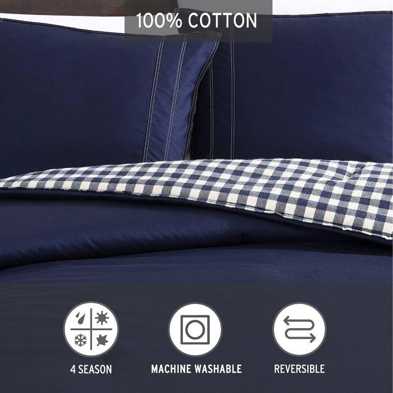 Eddie Bauer Kingston Navy Cotton Reversible Comforter Set