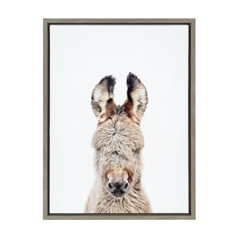 18" x 24" Sylvie Animal Studio Burro Portrait Framed Canvas by Amy Peterson - Kate & Laurel All Things Decor