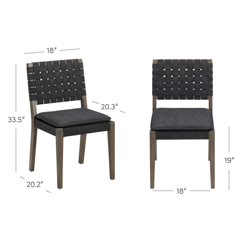 Nathan James Set of 2 Cohen Faux Leather Dining Chair Black