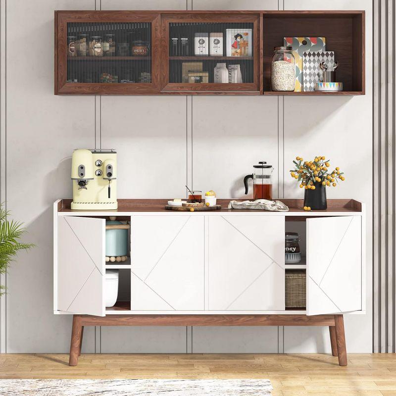 Tribesigns 55" W Buffets Sideboards Cabinet, White