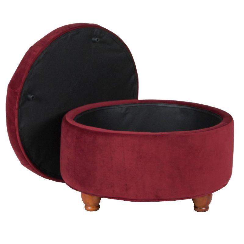 Large Round Button Tufted Storage Ottoman - HomePop