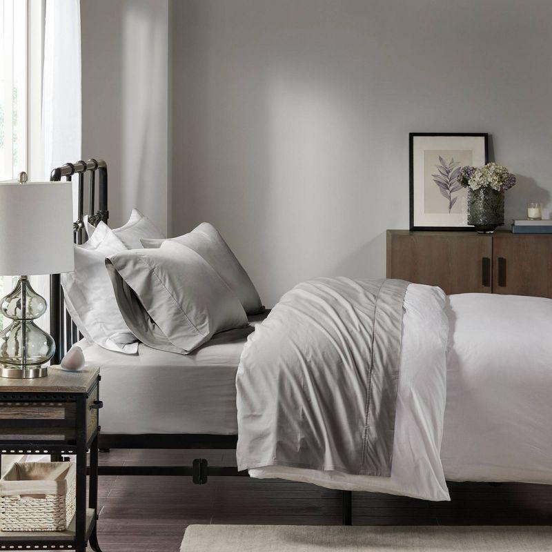 Madison Park Peached Percale 200 Thread Count Relaxed Cotton Percale Sheet Set