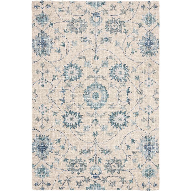 Blossom BLM812 Hand Tufted Area Rug - Silver/Blue - 4'x6' - Safavieh.