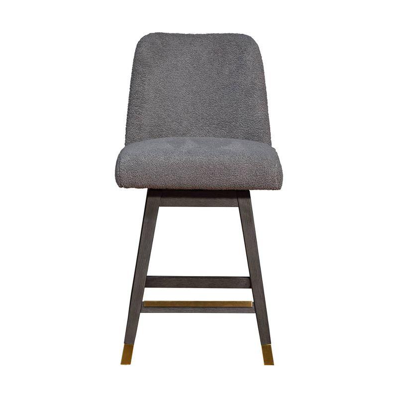 Armen Living Amalie Wood Finish with Fabric Swivel Counter Height Barstool