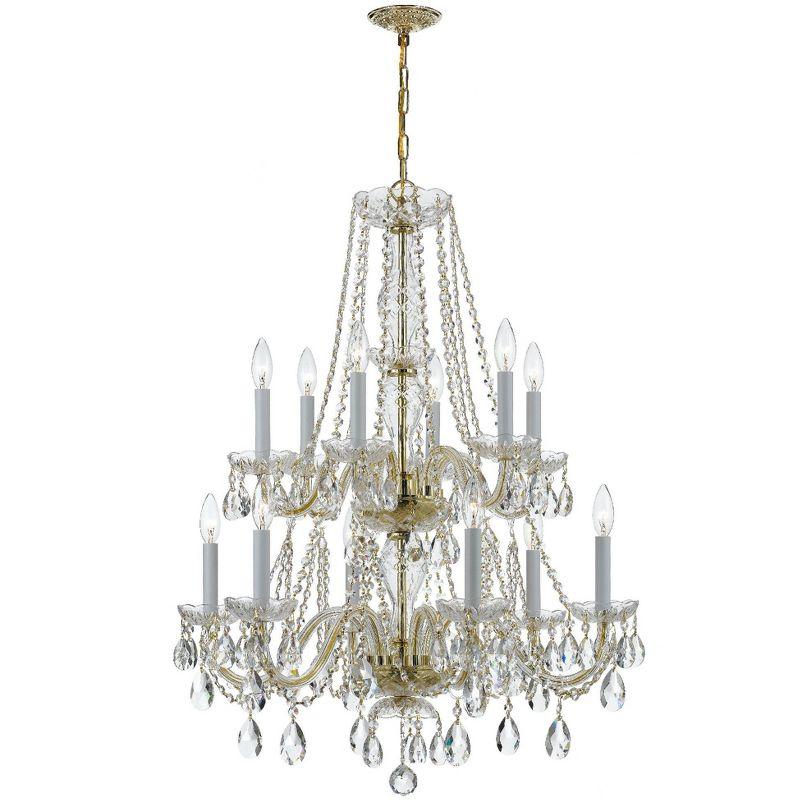 Crystorama Lighting Traditional Crystal 12 - Light Chandelier in  Polished Brass