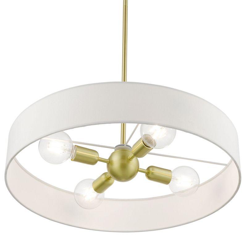 Everly Quinn Venlo 4 - Light Satin Brass Shaded Pendant