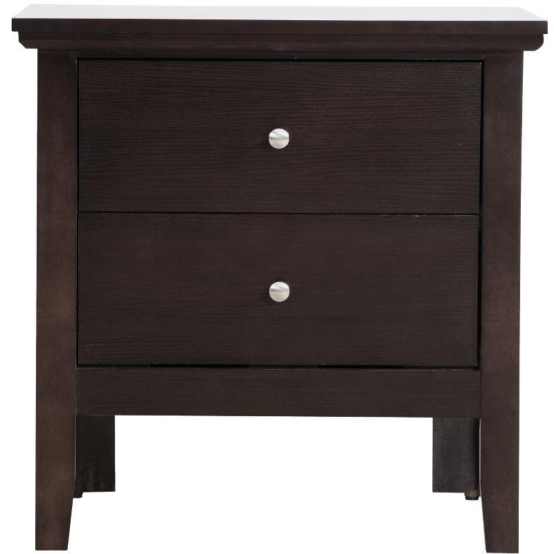 Passion Furniture Primo 2-Drawer Espresso Nightstand (24 in. H x 19 in. W x 15.5 in. D)
