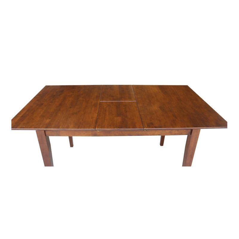 32"x48" Shaker Extendable Dining Table Brown - International Concepts: Seats 6, Solid Wood