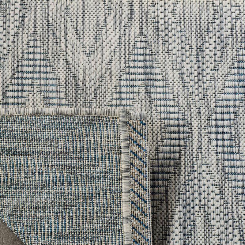 Courtyard CY8522 UV & Stain Resistant Non-Shedding Power Loomed Indoor/Outdoor Runner Rug - Grey/Grey - 2'3"x12' - Safavieh