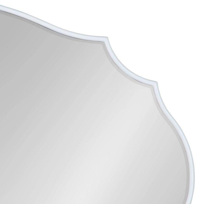 24" x 36" Leanna Scallop Wall Mirror White - Kate & Laurel All Things Decor: Modern Oval Framed, No Assembly Required
