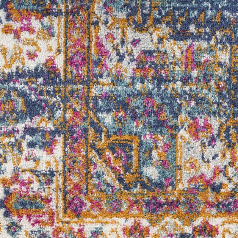 Nourison Passion Medallion Bohemian Indoor Rug Navy 2'2" x 10'