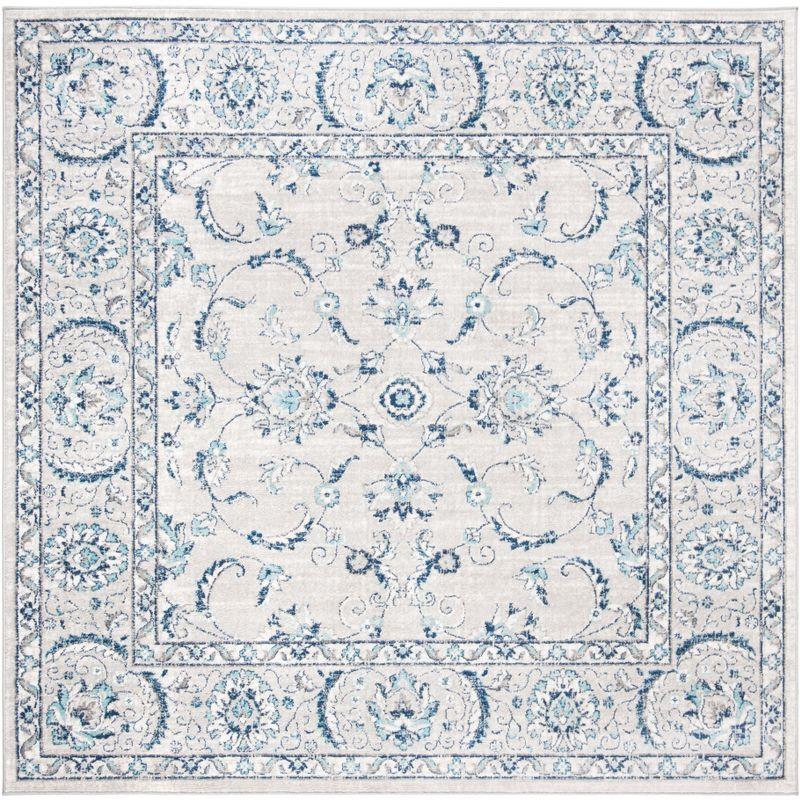 Brentwood BNT854 Power Loomed Indoor Area Rug - Light Grey/Blue - 5'x5' - Safavieh