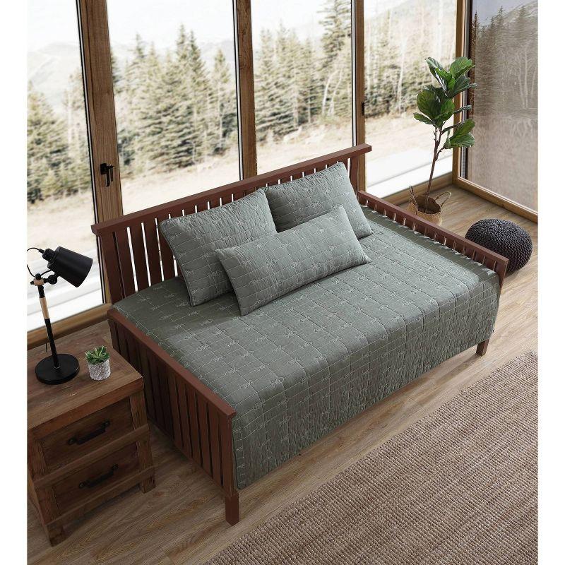 Eddie Bauer Troutdale Solid Cotton Green 4 Piece Daybed Set