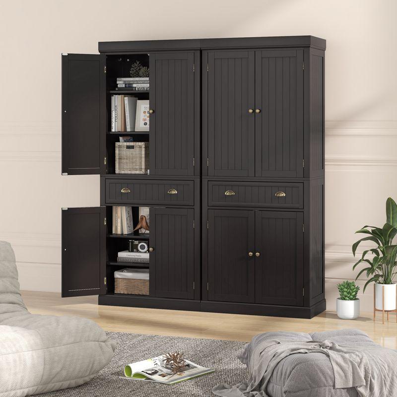 Costway Kitchen Cabinet Pantry Cupboard Freestanding with Shelves Espresso