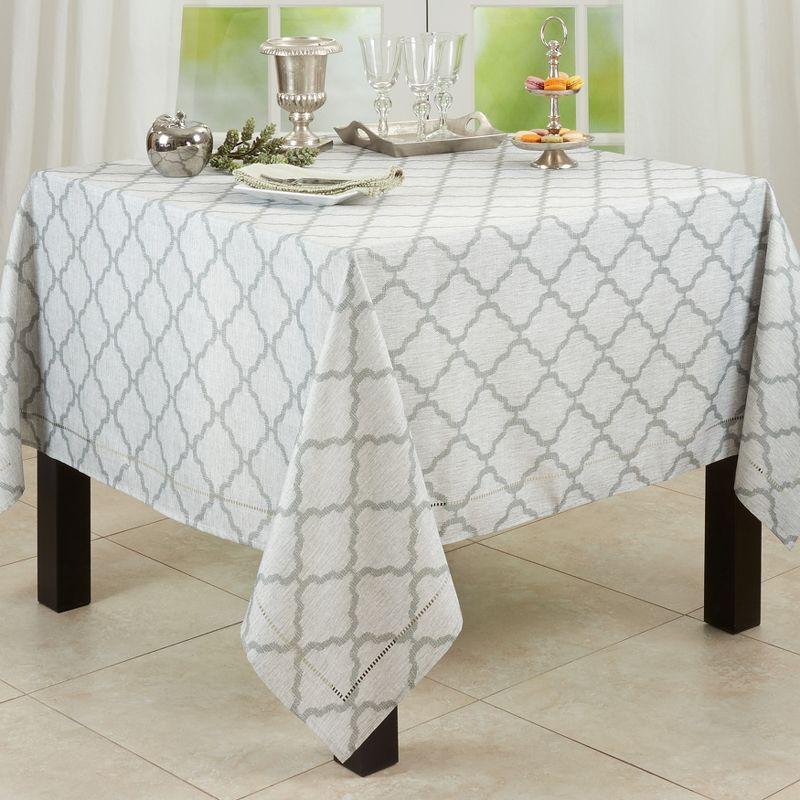 Saro Lifestyle Tablecloth With Laser-Cut Hemstitch Border