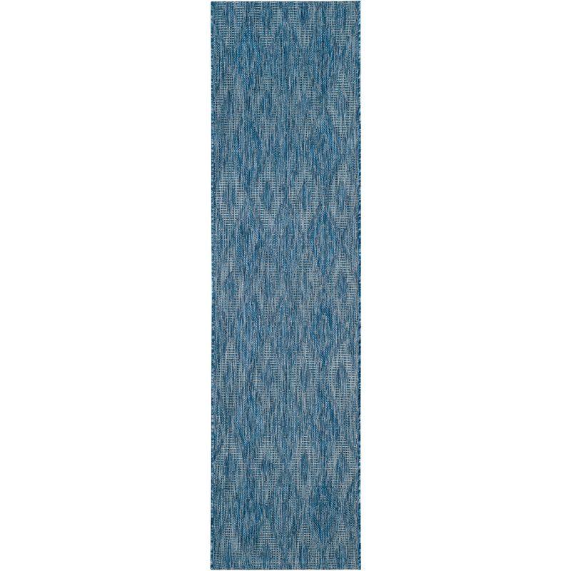 Navy Elegance 27" Synthetic Easy-Care Indoor/Outdoor Runner Rug