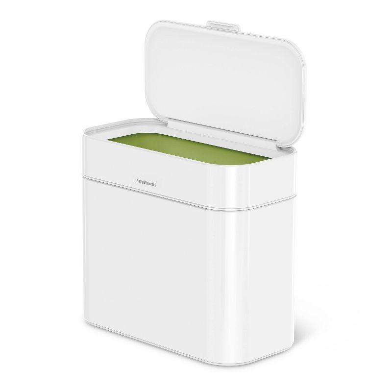 Simplehuman 4 Liter Compost Caddy, White Steel