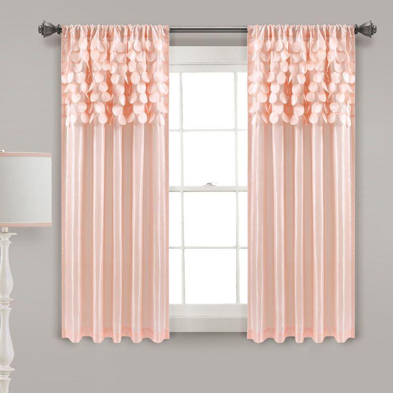 Home Boutique Circle Dream Window Curtain Panels Blush 54X63 Set