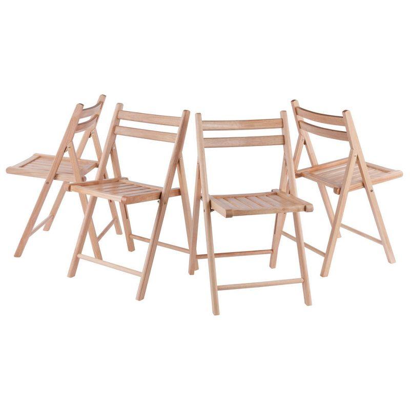 4pc Folding Chairs - Winsome: Hardwood Frame, No Assembly, Spot Clean, Max Weight 175lbs