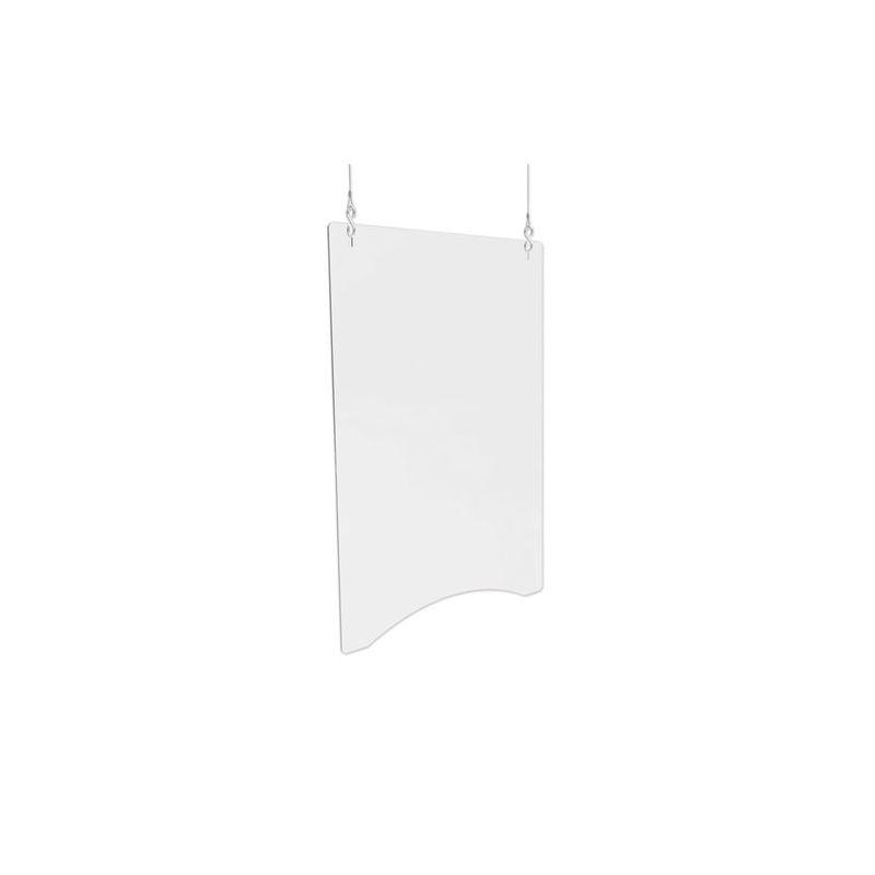 deflecto Hanging Barrier, 23.75" x 35.75", Acrylic, Clear, 2/Carton