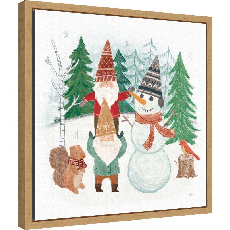 Amanti Art Woodland Gnomes IV by Mary Urban Canvas Wall Art Print Framed 16 x 16-in.