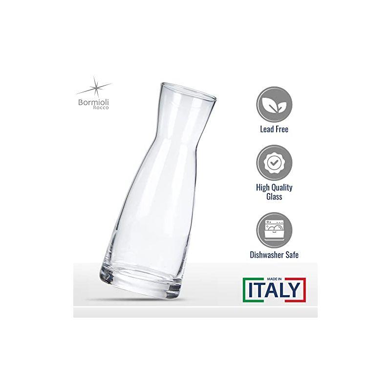 Bormioli Rocco Set Of 2 Ypsilon Carafe With Natural Cork Top Lid, 18.5 Oz. Star Glass Pitcher