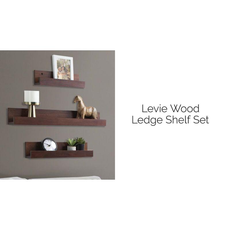 3pc Levie Wooden Picture Ledge Wall Shelf Set - Kate & Laurel All Things Decor