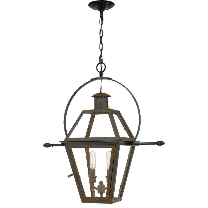 Quoizel 23.5" Industrial Bronze Outdoor Pendant with Clear Glass