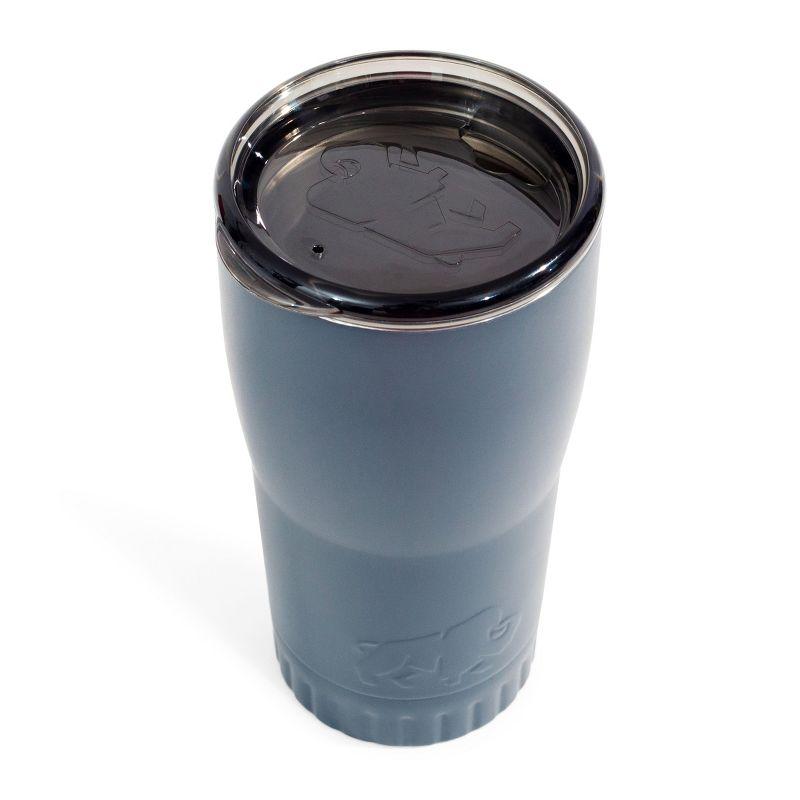 Silver Buffalo Matte Gray Stainless Steel Tumbler With Open-Sip Lid | Holds 20 Ounces