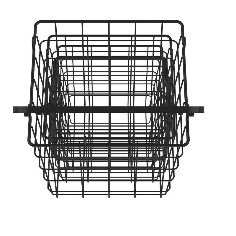 Oceanstar 3-Tier Metal Wire Storage Basket Stand with Removable Baskets – Black