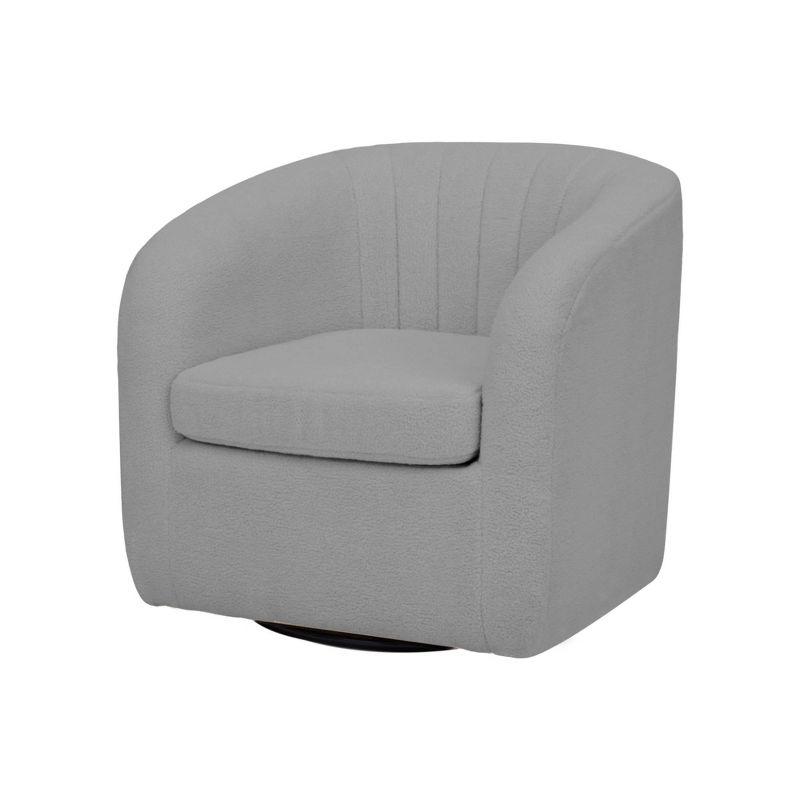 Upholstered Swivel Barrel Chair with Ottoman