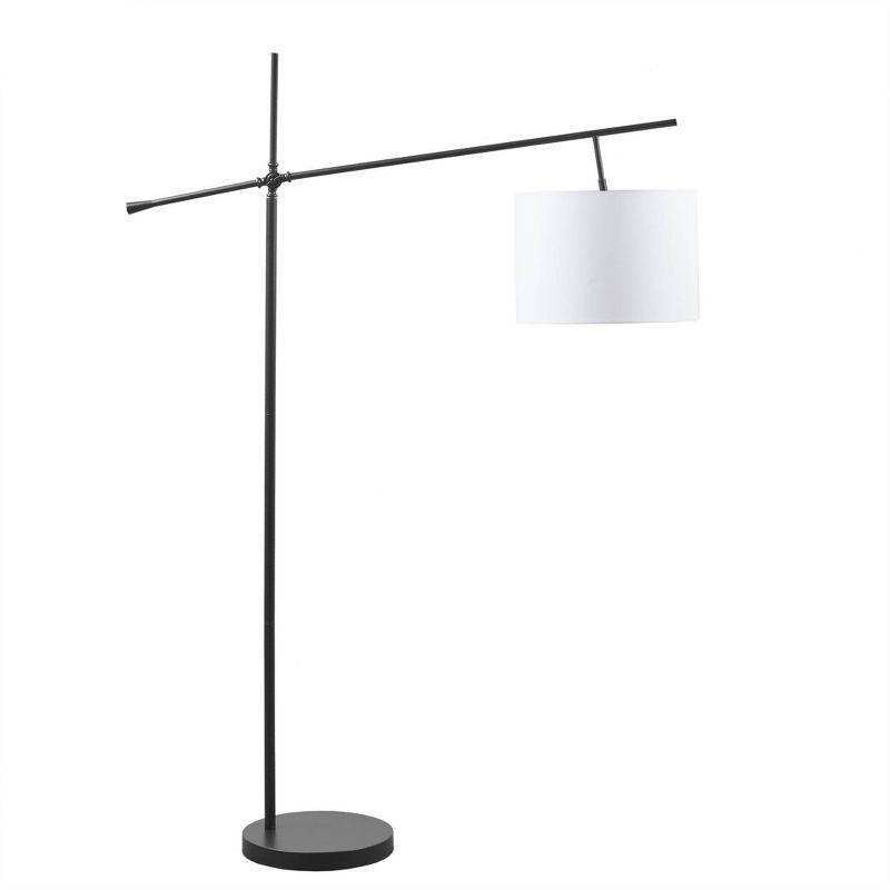 Keller Adjustable Floor Lamp Oil Rubber Bronze/Cream - Ink+Ivy: Sleek Metal, 14" Linen Shade, 60W, Modern Design