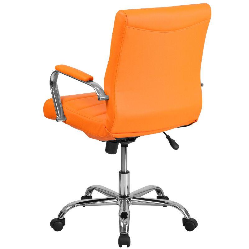 Flash Furniture Mid-Back Vinyl Executive Swivel Office Chair with Chrome Base and Arms